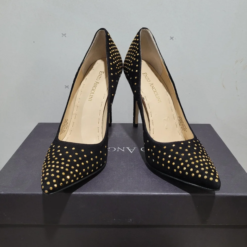 Enzo Angiolini Eaflorelli Black Suede Pump Heels